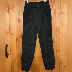 Original Vintage 1980s Panno D’or Nylon Parachute Pants Black, size 30